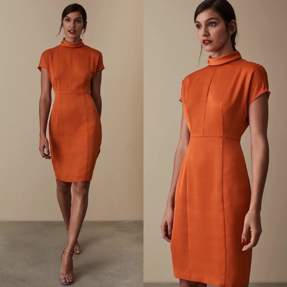 Reiss Dresses & Skirts - NWT REISS Orange Rex- Satin Fitted Dress